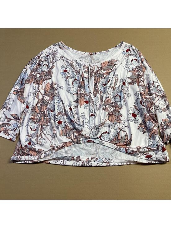 Free People Tops - Free People Floral Patterned Keepin On 3/4 Sleeve Tee Top Ballet Medium